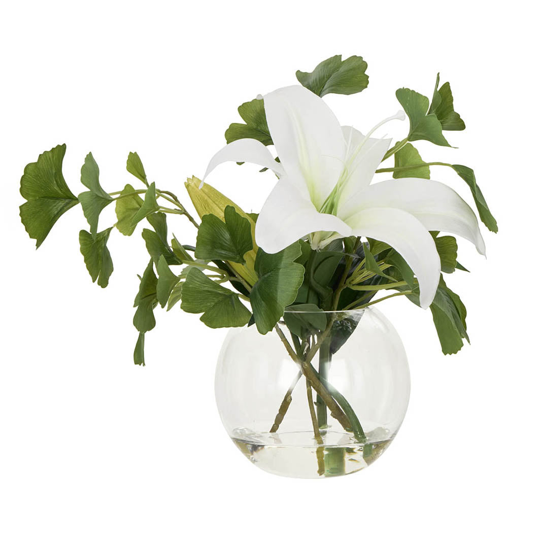 Casablanca Lily, Ginkgo & Phoebe Vase