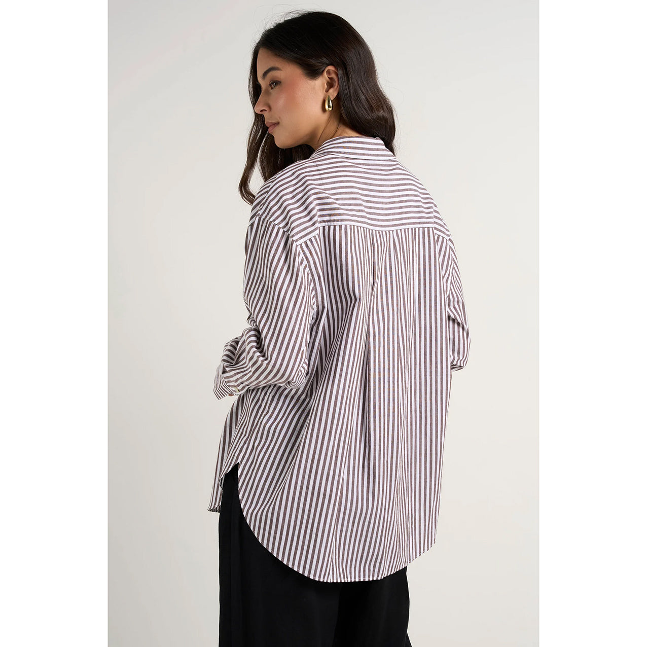You Got This Chocolate Stripe Oversized Shirt