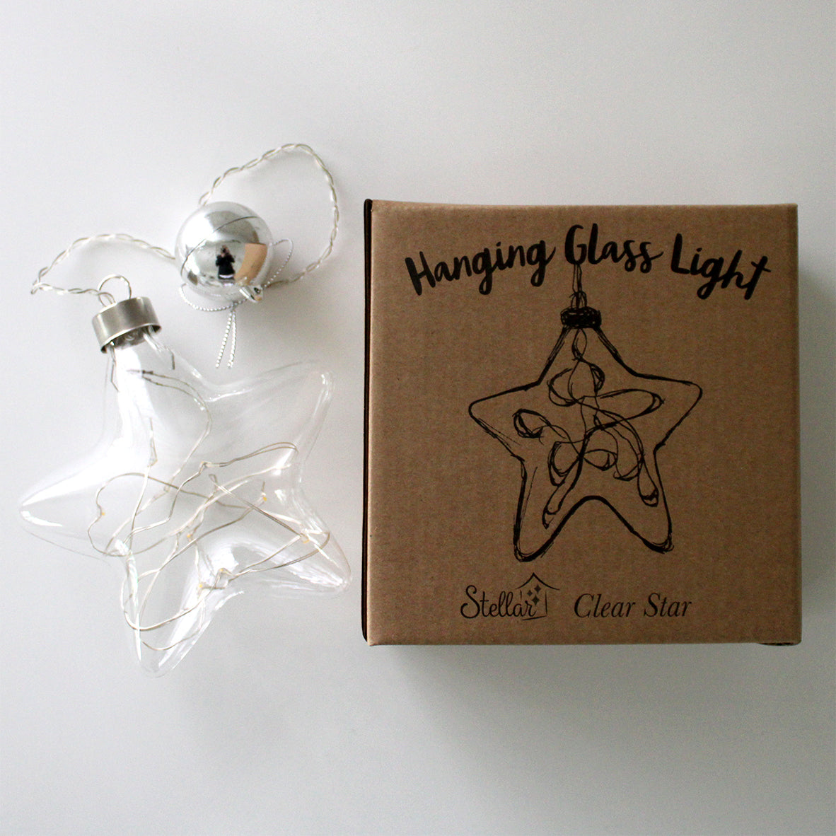 Clear Star Hanging Glass Light