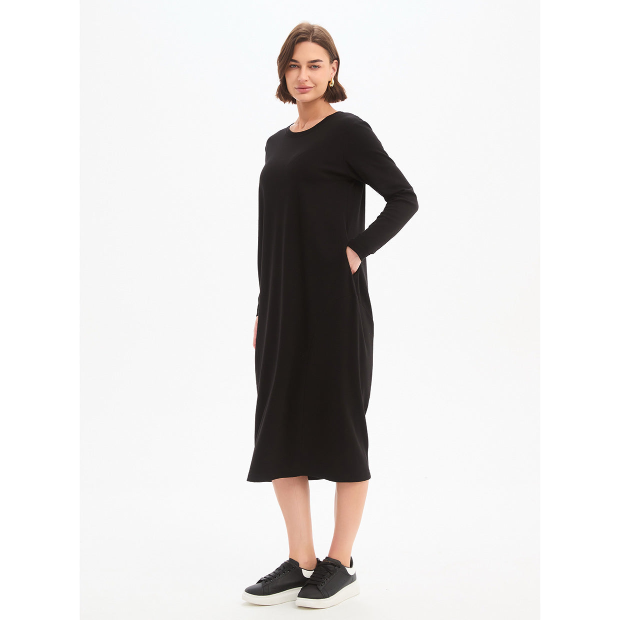 Stripe Back Ovoid Dress Black