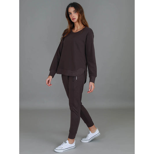 Charlette Curve Hem Sweater Truffle