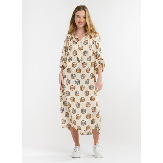 Italian Star Vallery Dress Beige Print