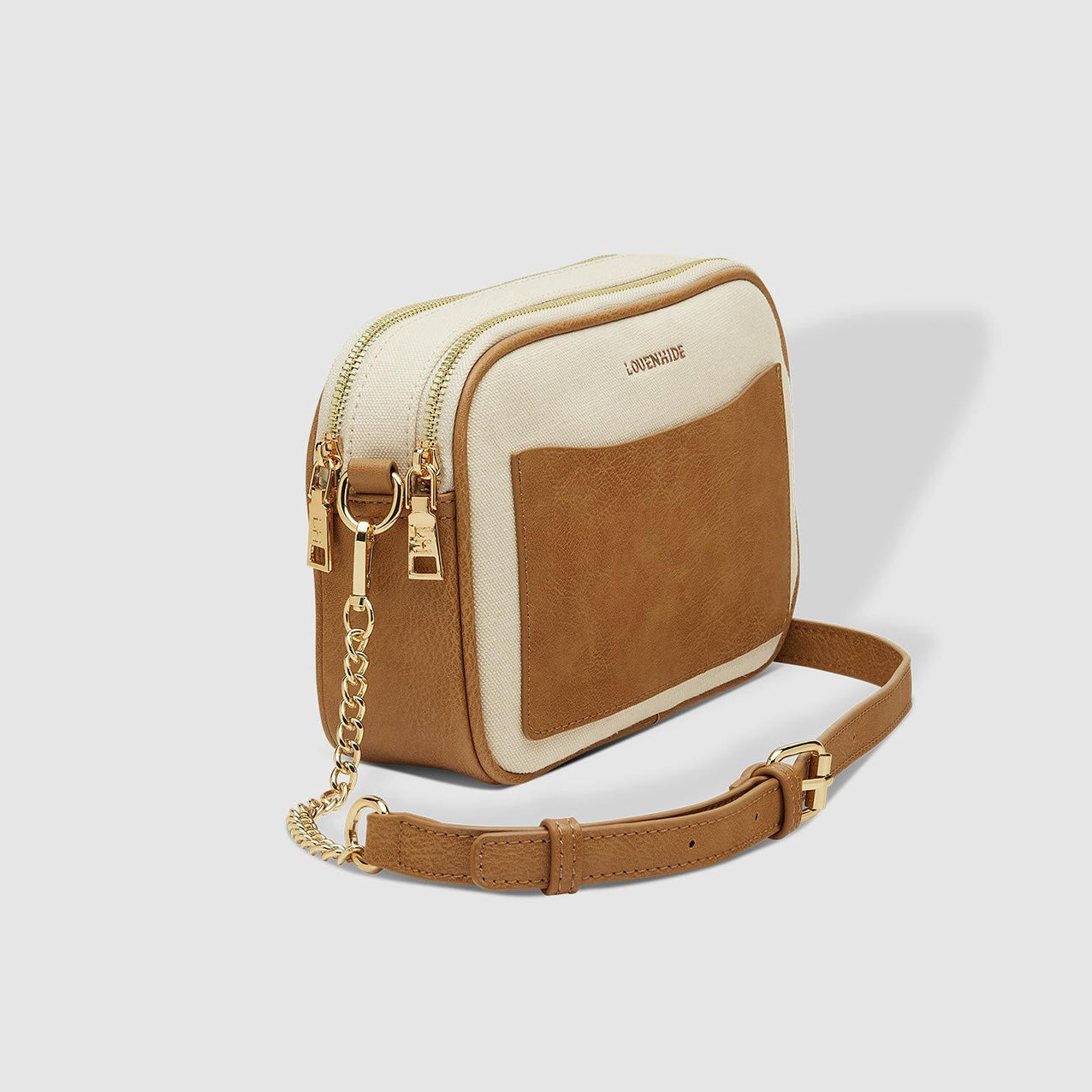 Jolene Canvas Crossbody Bag Cream/Camel