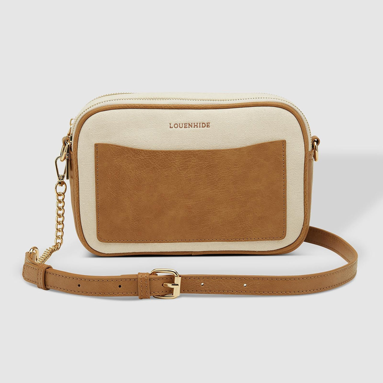 Jolene Canvas Crossbody Bag Cream/Camel