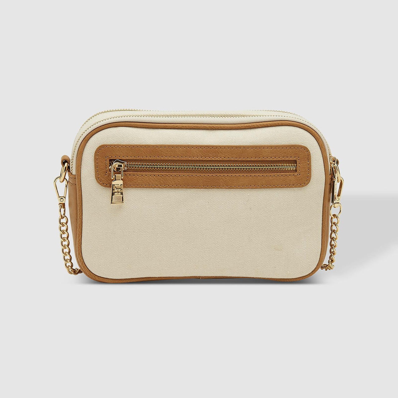 Jolene Canvas Crossbody Bag Cream/Camel