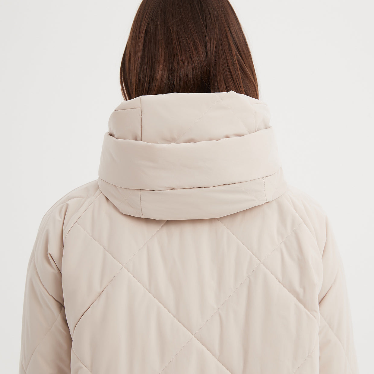 Zip Hem Winter Coat Cream