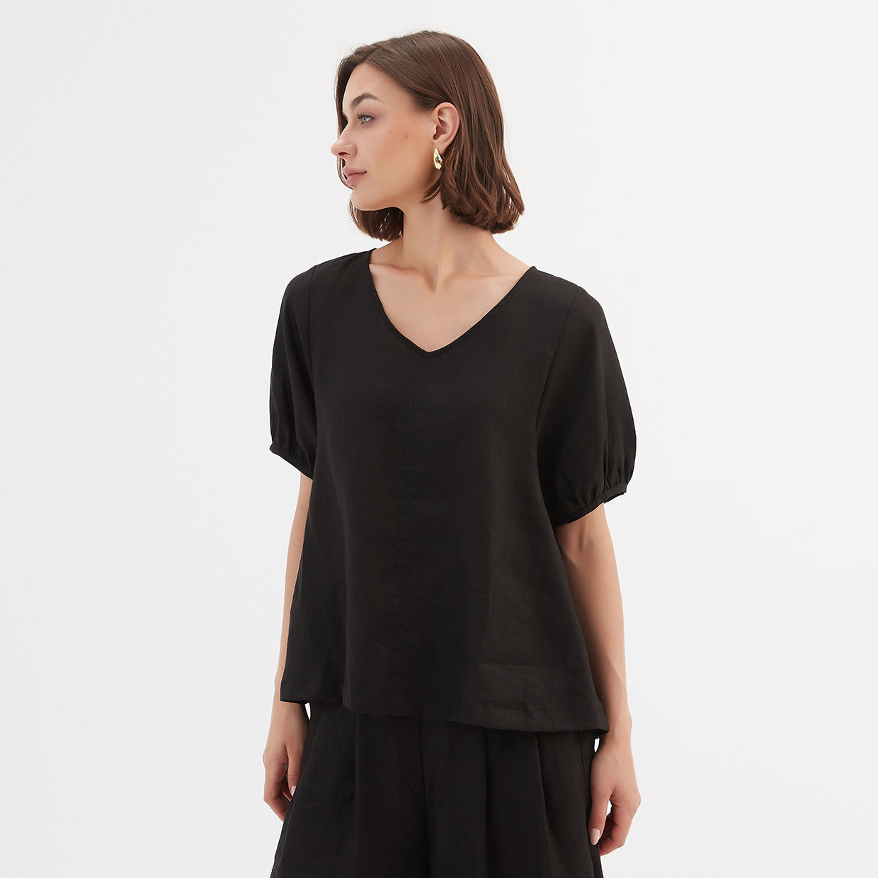 Bishop Sleeve Top Black