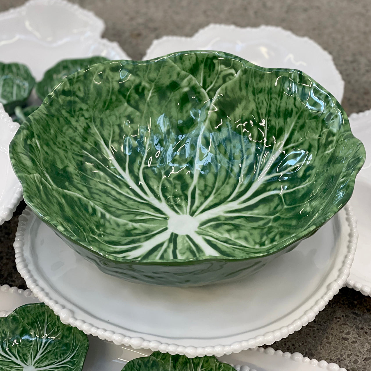 Melamine Cabbage Green Bowl Medium 32cm