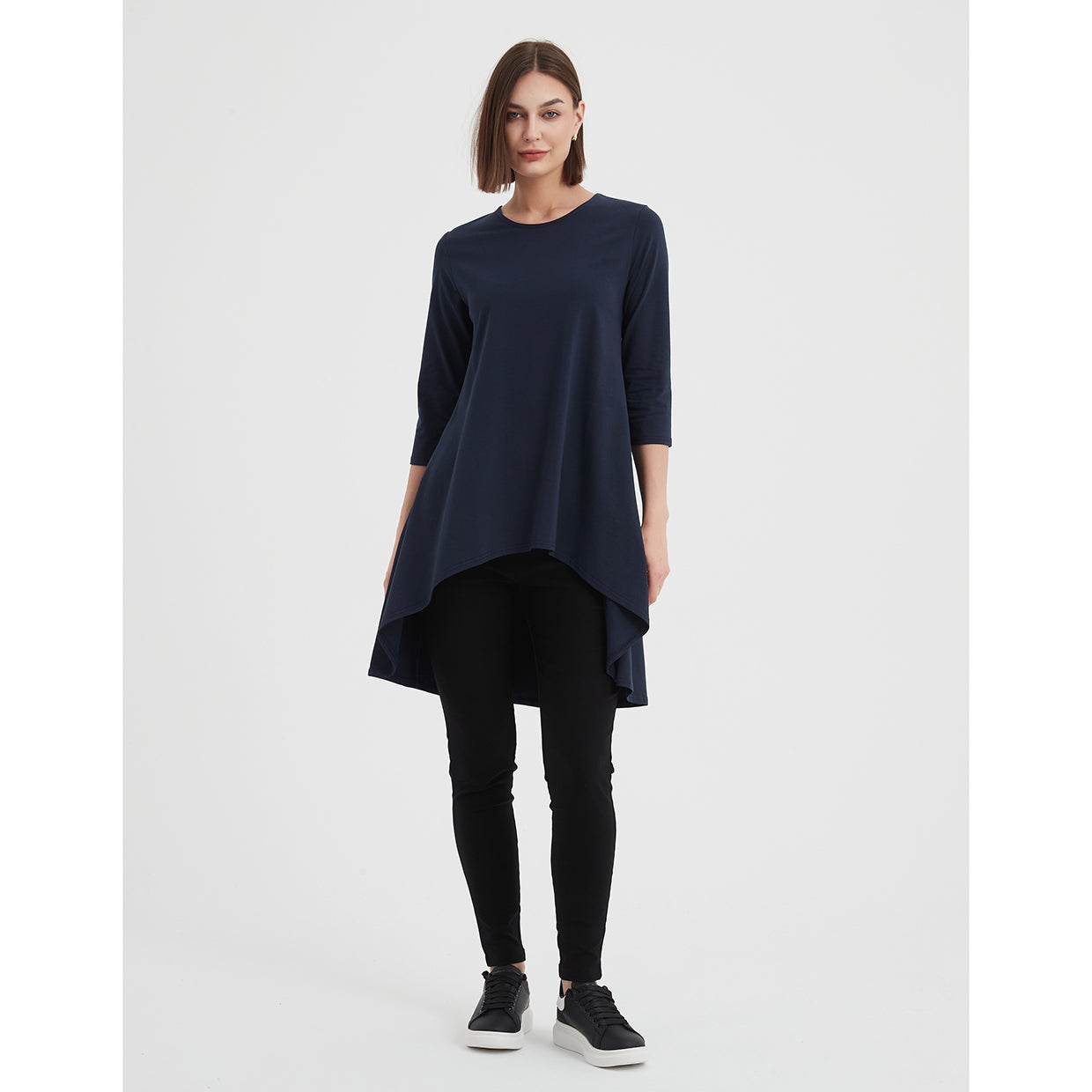 Tirelli Cascade 3/4 Sleeve Top Navy