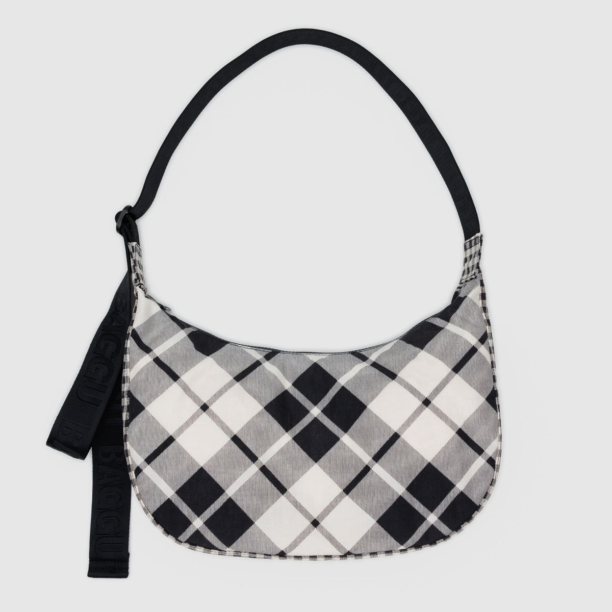 Baggu Medium Nylon Crescent Bag Mixed Plaid