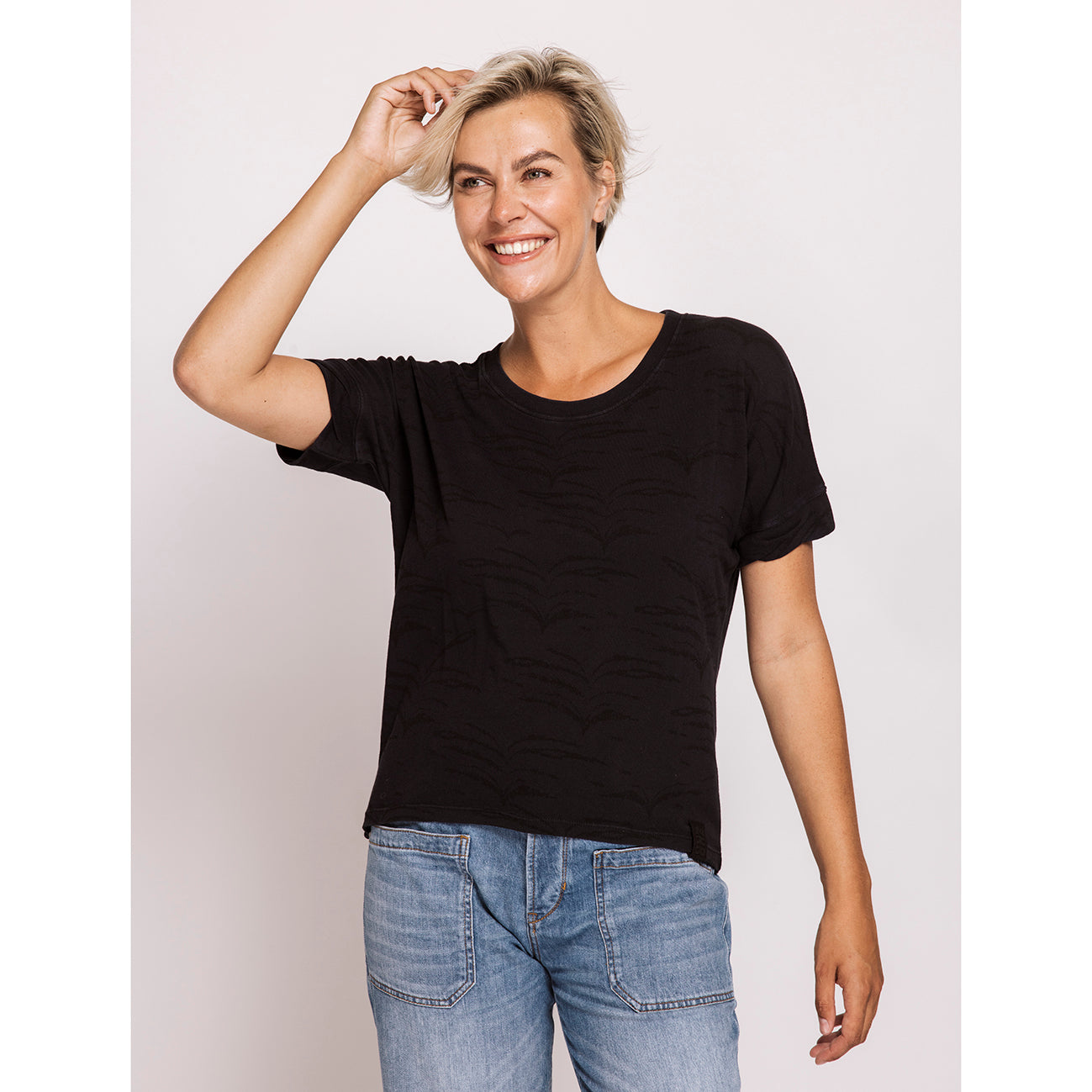 Rahel Aop Black T-Shirt