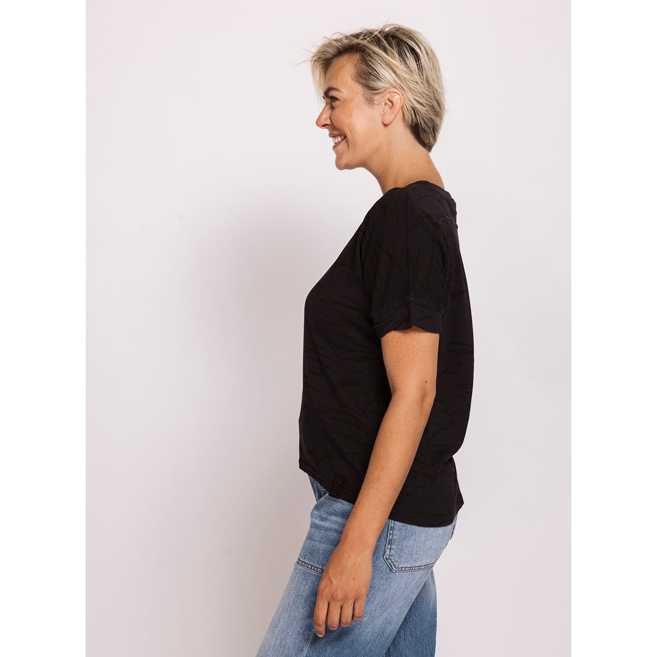 Rahel Aop Black T-Shirt