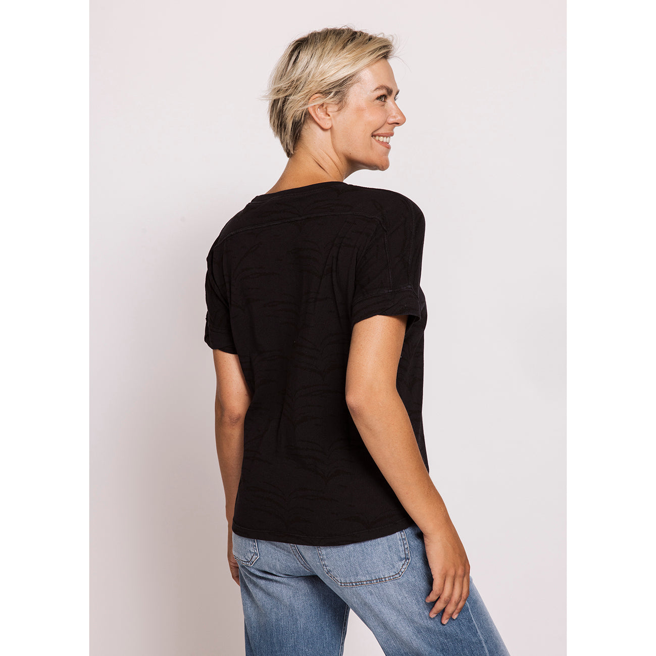 Rahel Aop Black T-Shirt