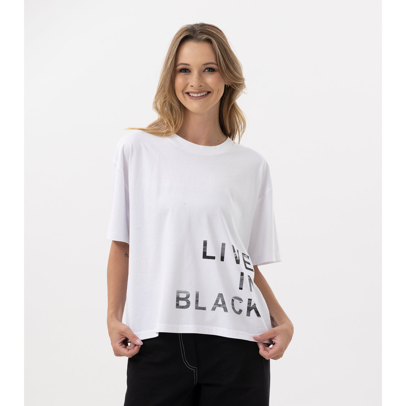 Live in Black Tee / White