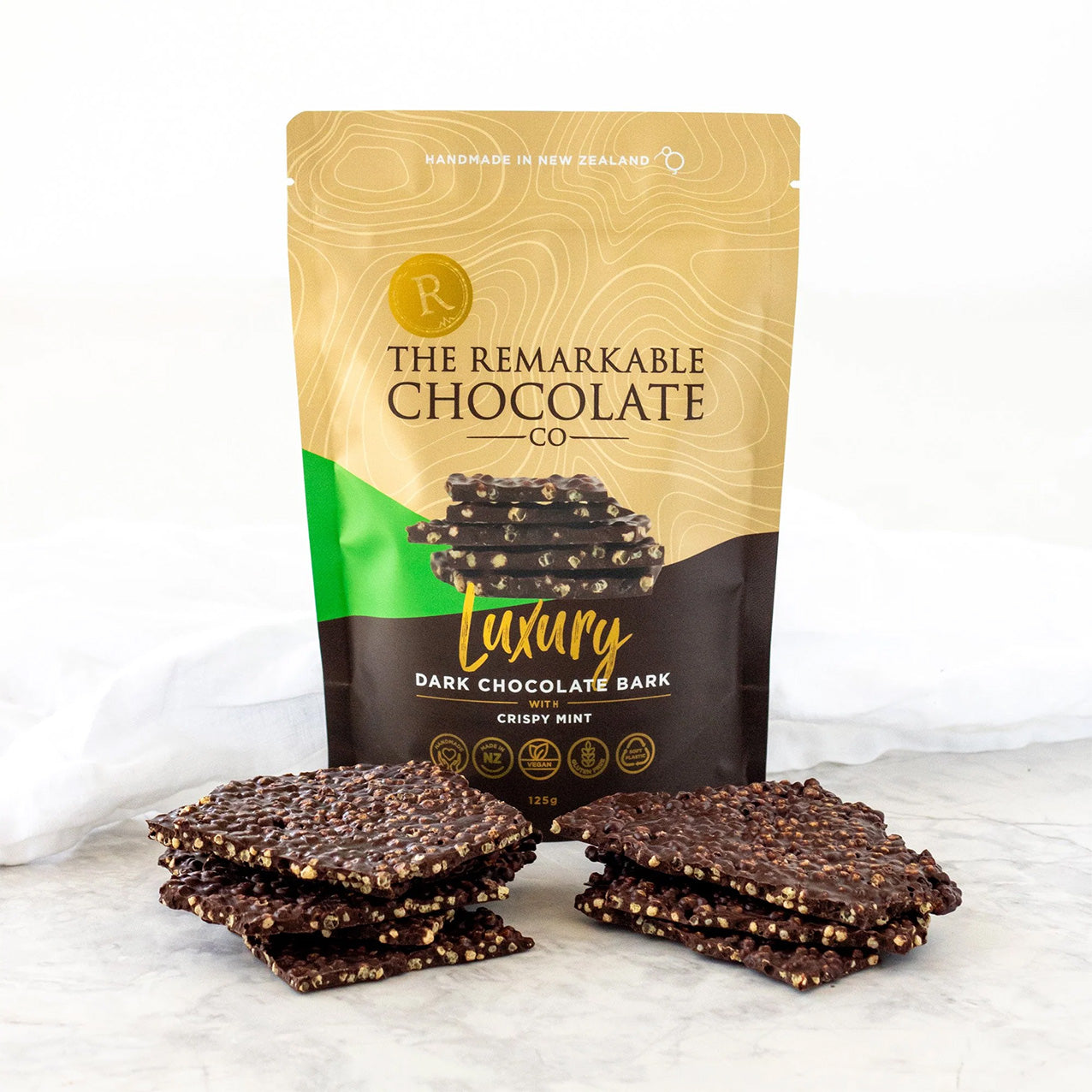 Remarkable Chocolate Bark Crispy Mint 125g