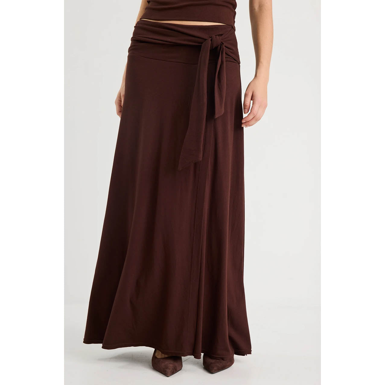 Status Chocolate Knot Front Maxi Skirt
