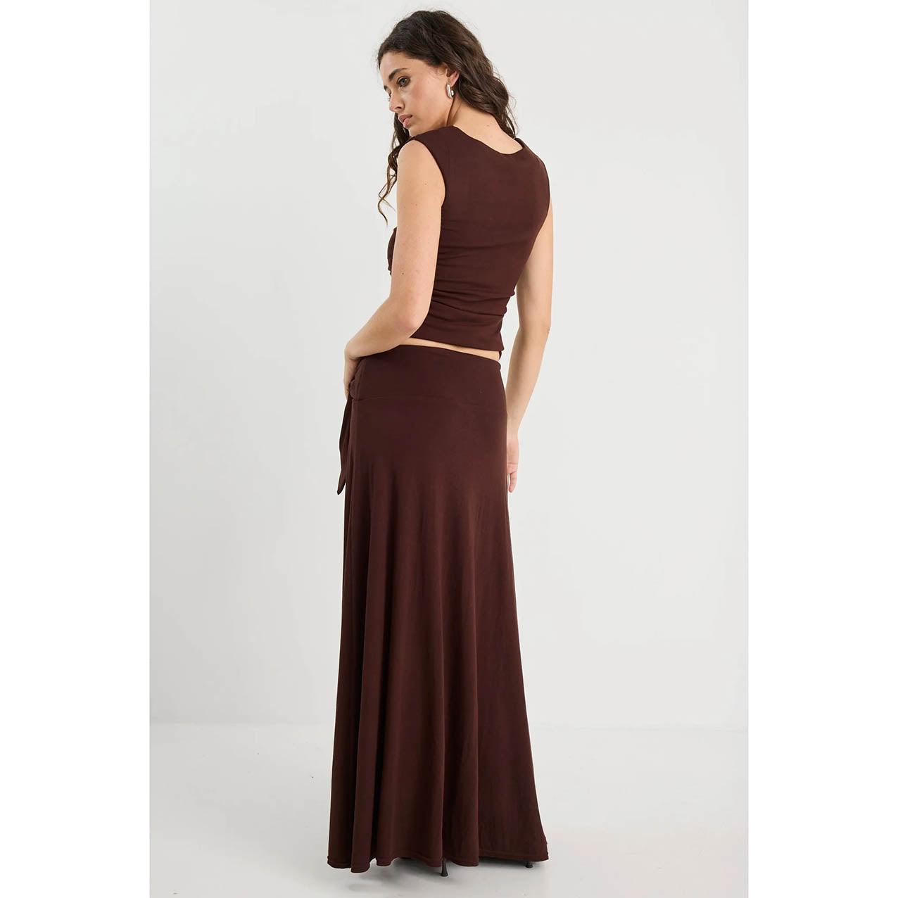 Status Chocolate Knot Front Maxi Skirt