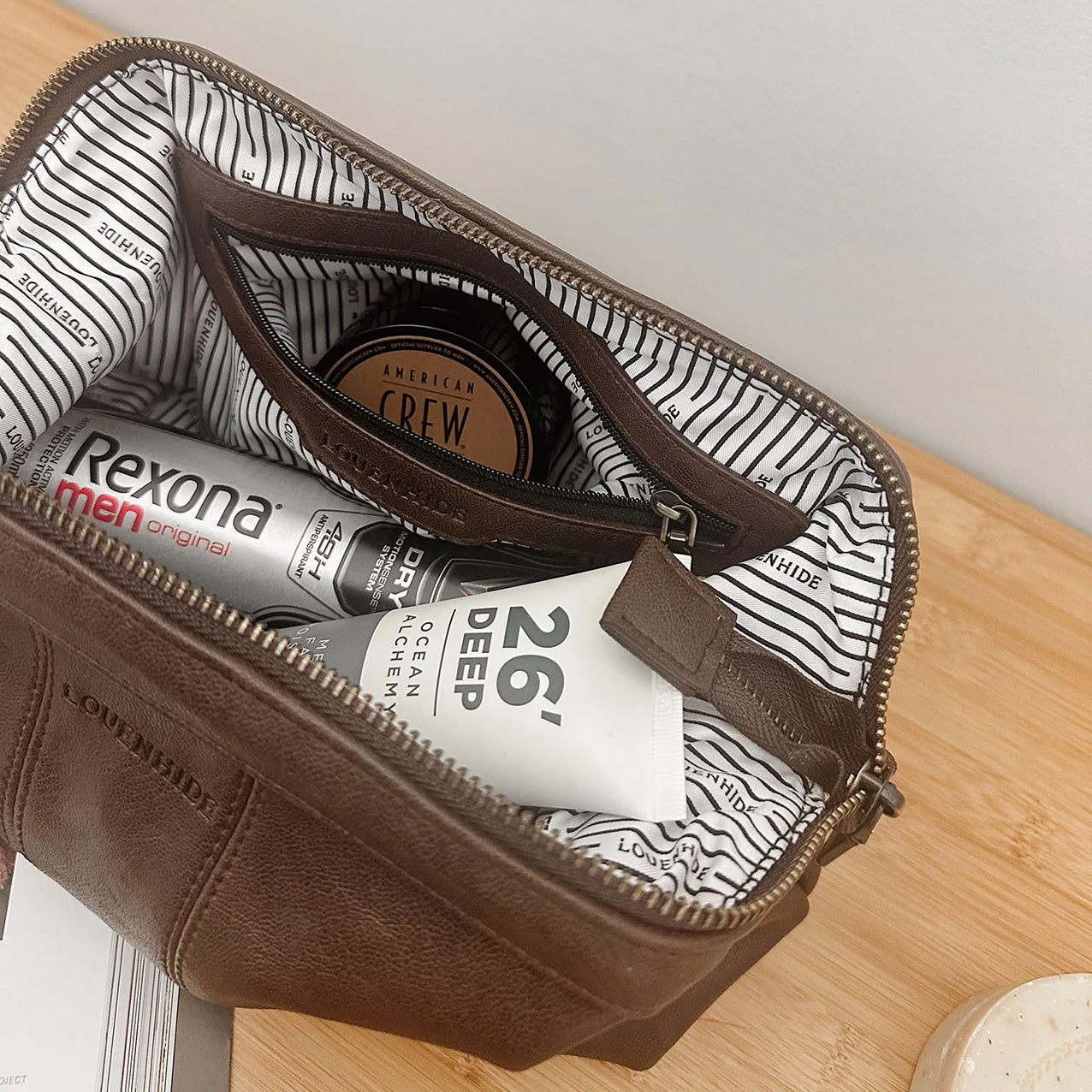 Albie Cosmetic Case Saddle Chocolate