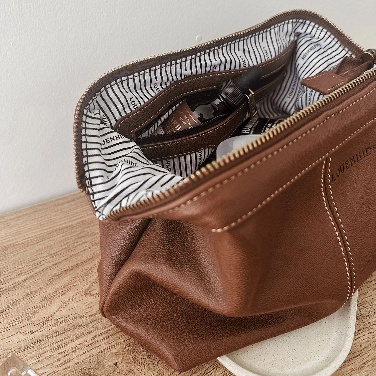 Albie Cosmetic Case Saddle Cognac
