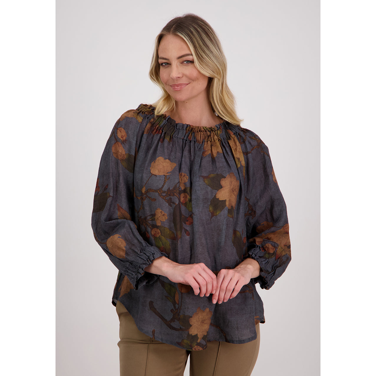 Briawood Annabella Top Petrol Floral