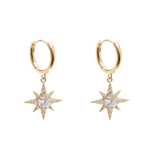 Gold Starlight Huggie Earrings