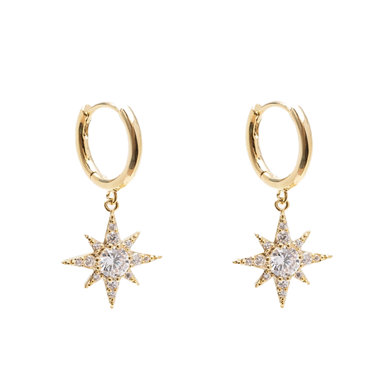 Gold Starlight Huggie Earrings