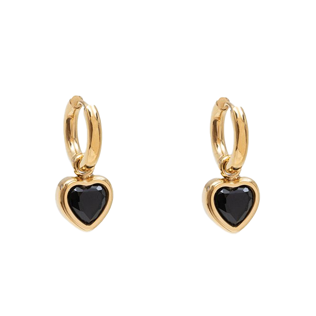 Black Heart Earrings