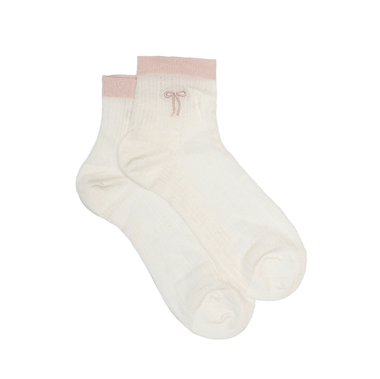Ankle Sock Pink Bow