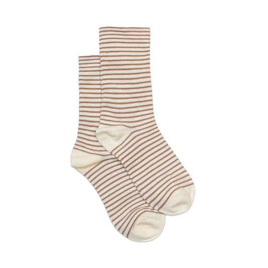 Pinstripe Taupe Socks
