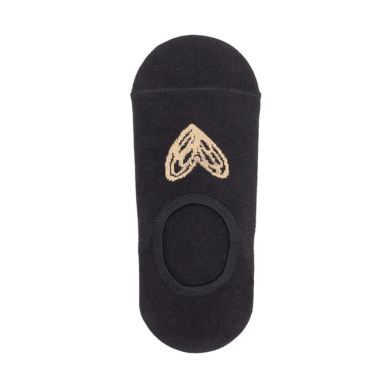 No Show Gold Heart Socks