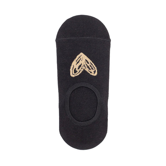 No Show Gold Heart Socks