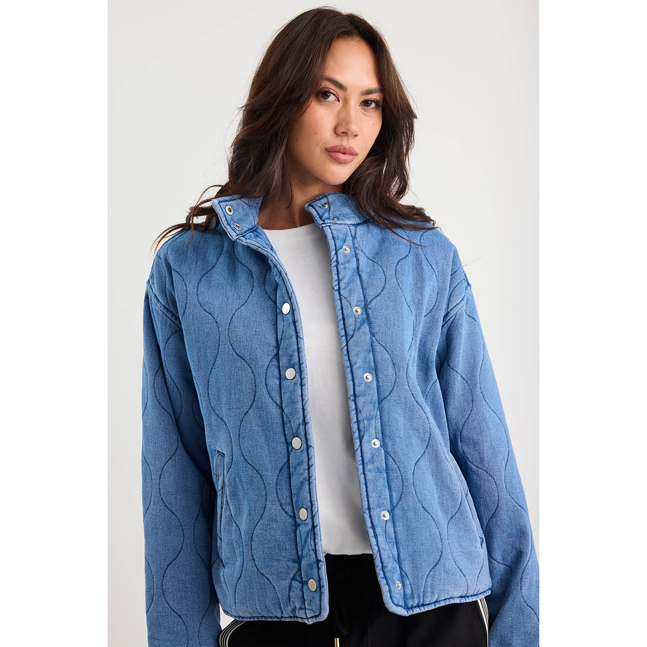 Apex Storm Blue Denim Quilted Jacket