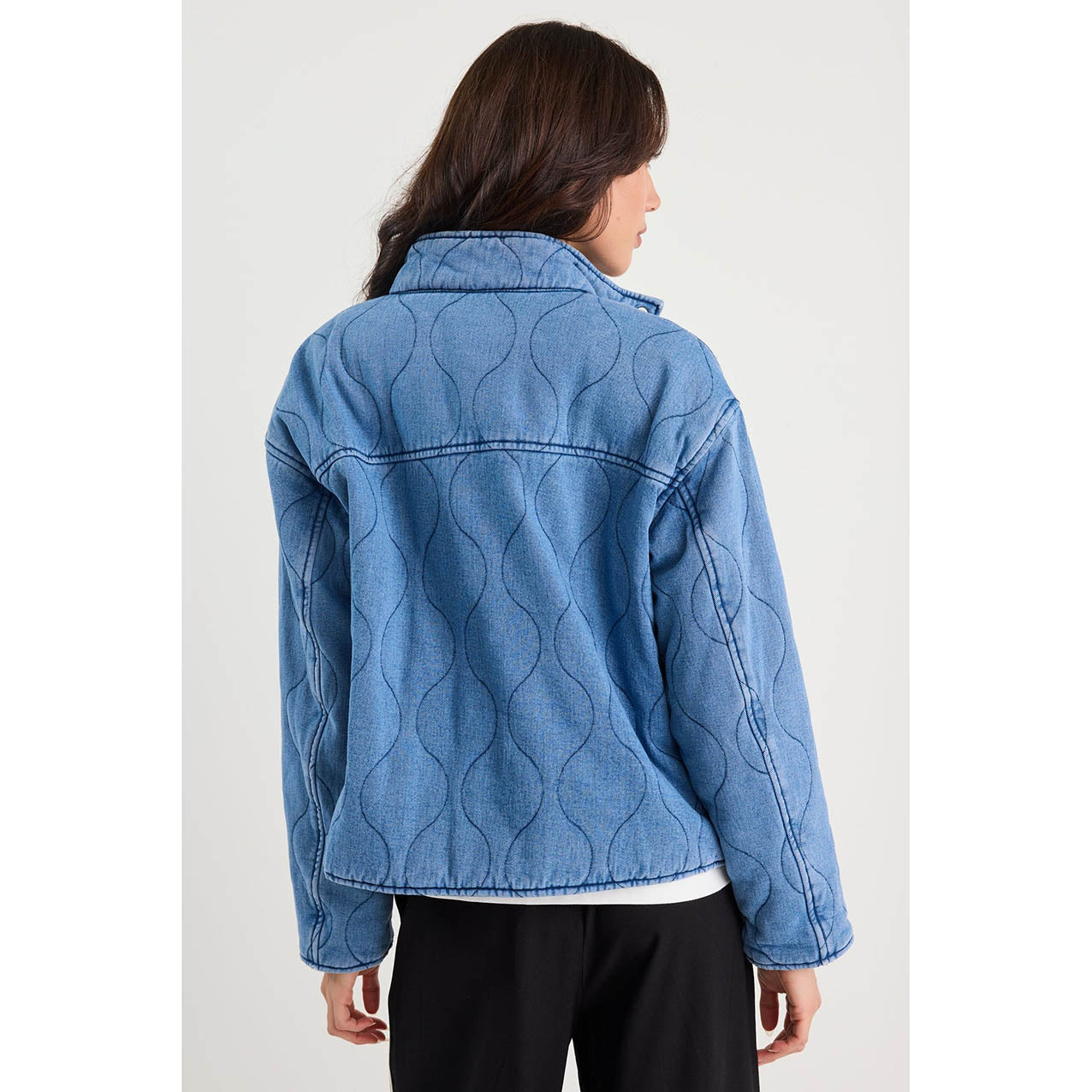 Apex Storm Blue Denim Quilted Jacket