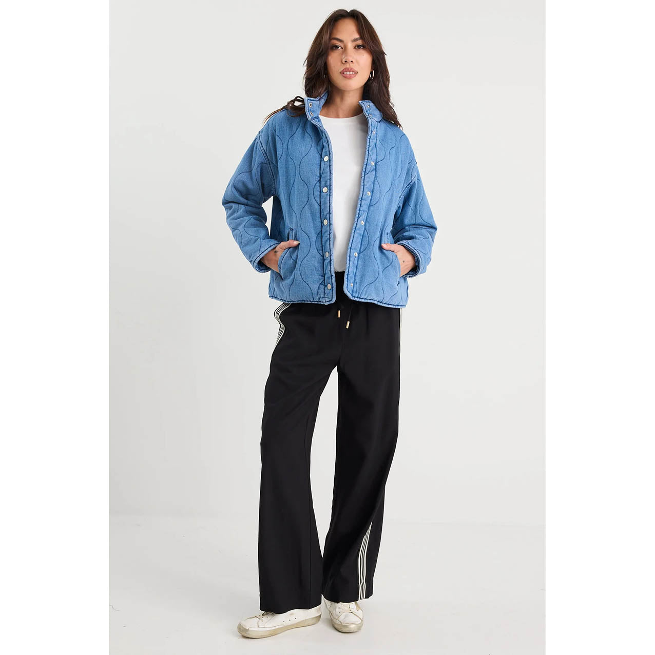 Apex Storm Blue Denim Quilted Jacket