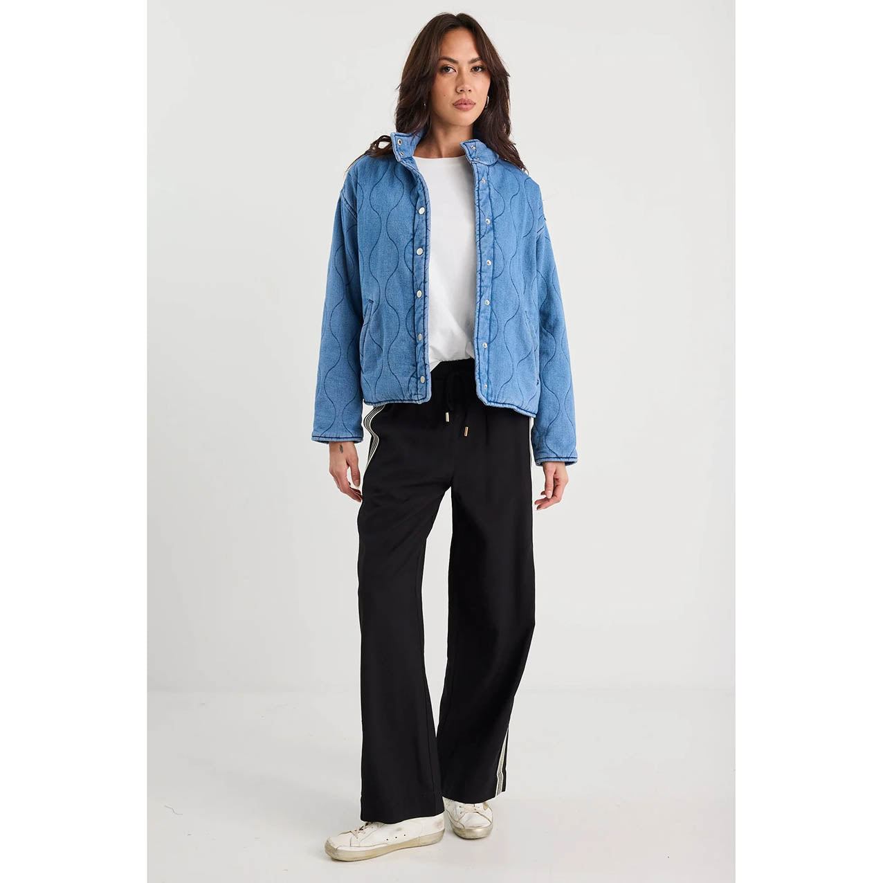 Apex Storm Blue Denim Quilted Jacket