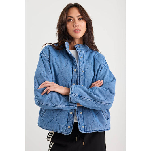 Apex Storm Blue Denim Quilted Jacket