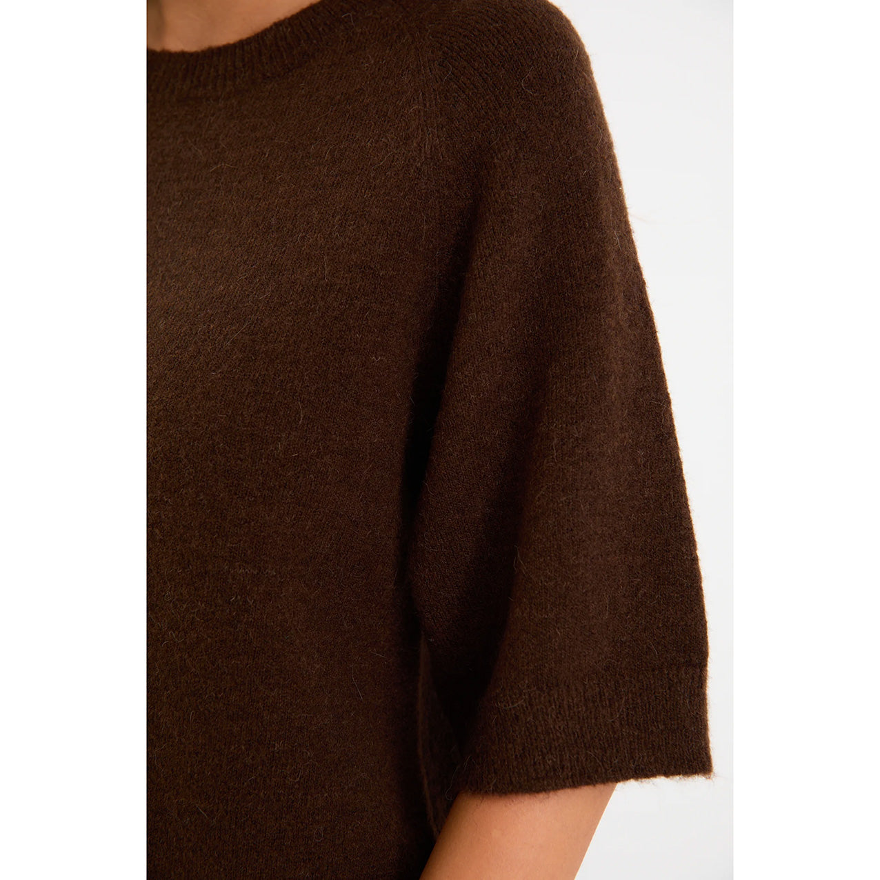 Assemble Chocolate Alpaca Blend Knit Tee