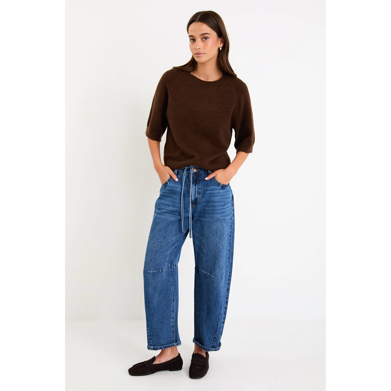 Assemble Chocolate Alpaca Blend Knit Tee