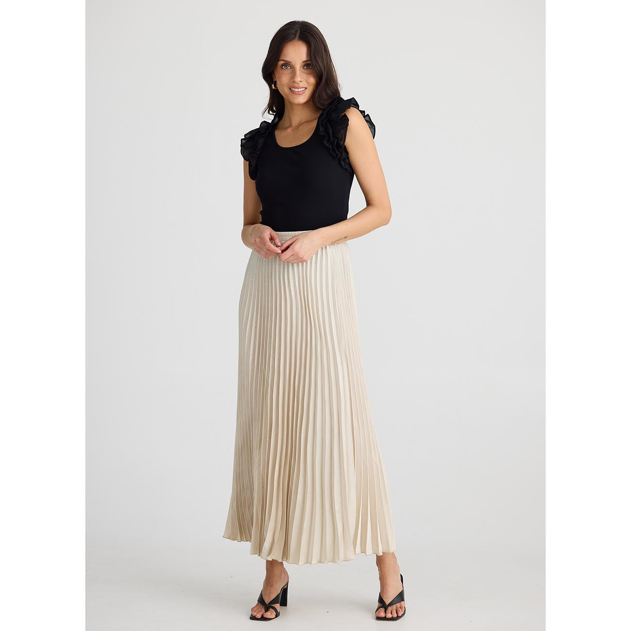 Alias Pleated Skirt Oyster