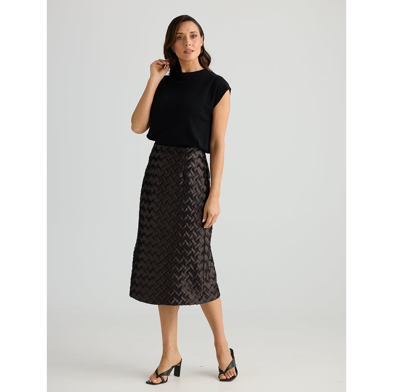 Criss Cross Skirt Black