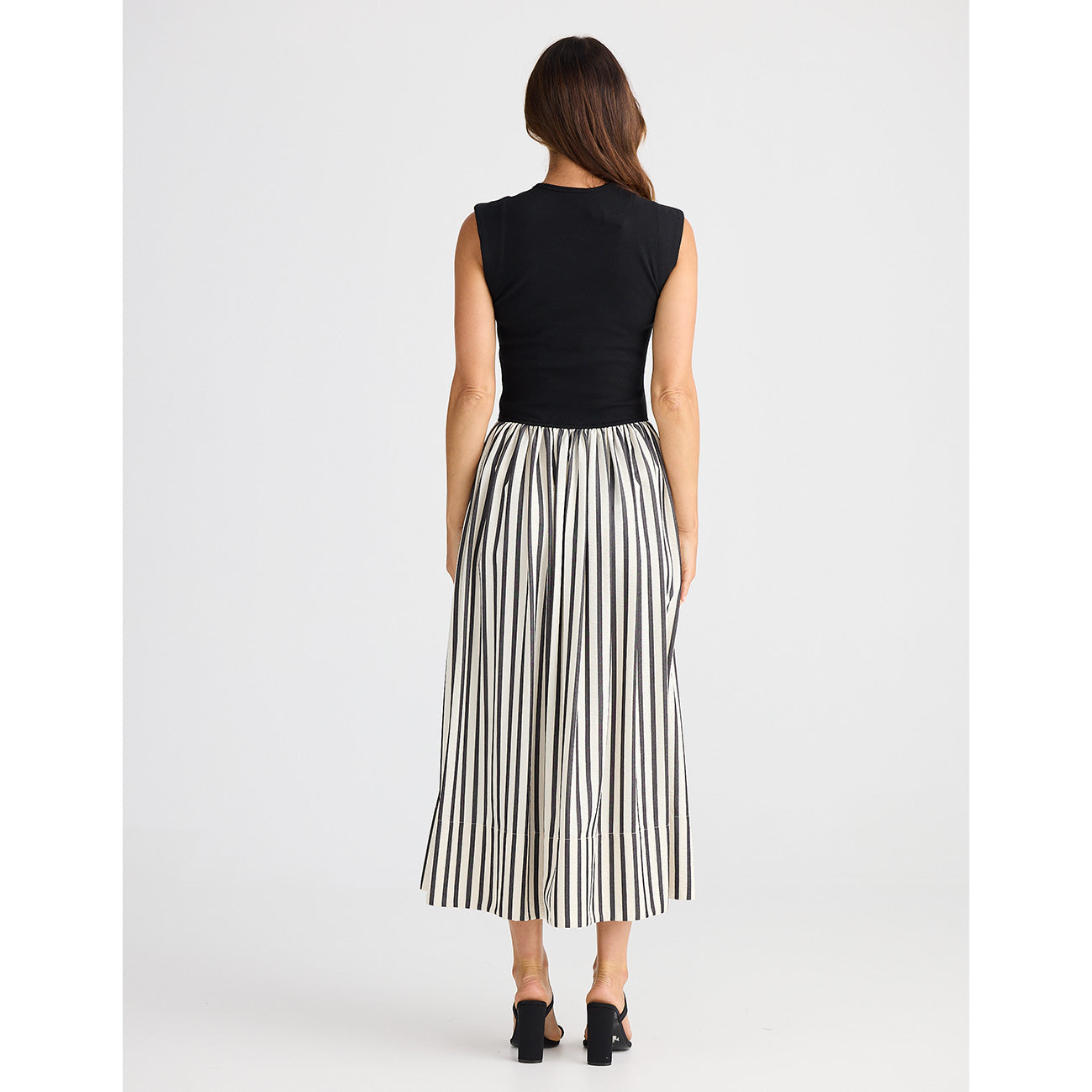 Daphne Dress Black Stripe