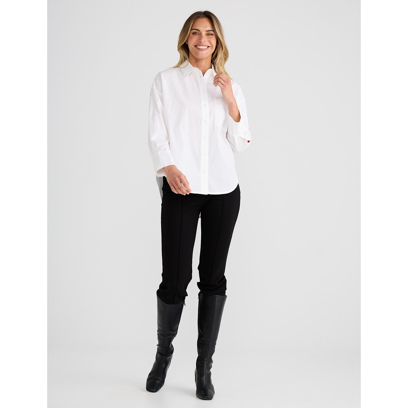 Thea Shirt White Hearts
