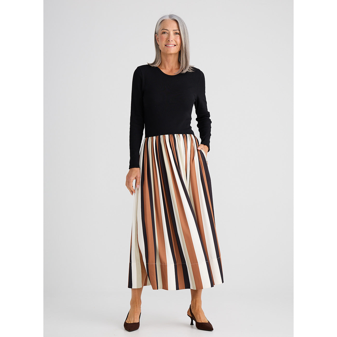 Daphne Dress Oakley Stripe