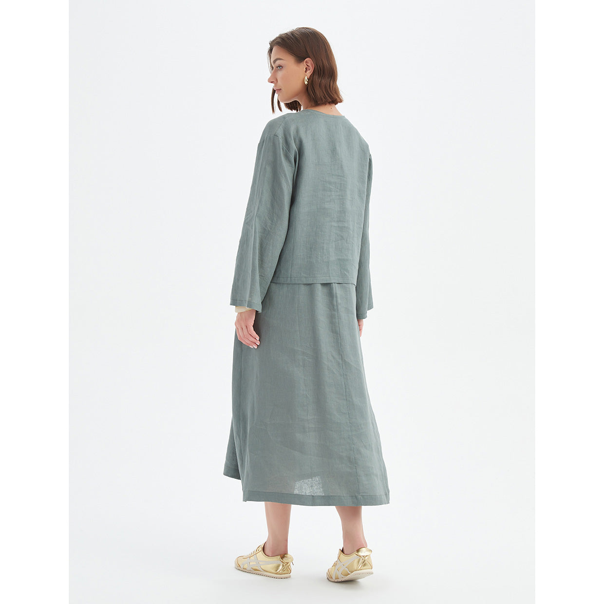 Tie Front Top Petrol