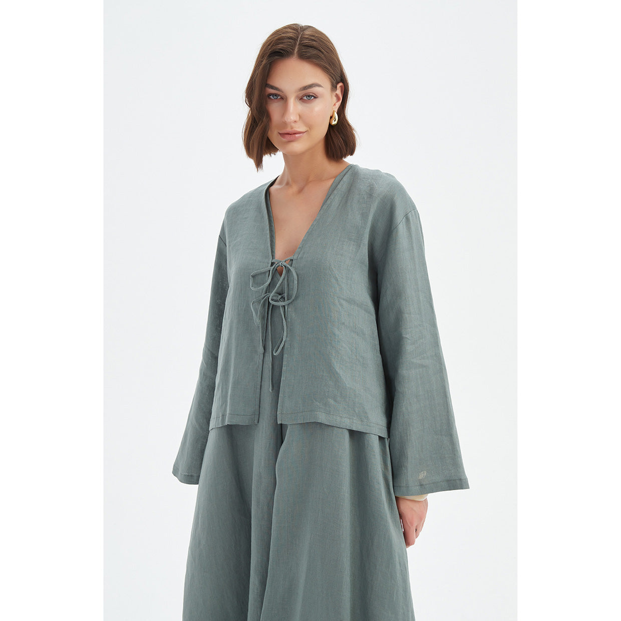 Tirelli Tie Front Top Petrol