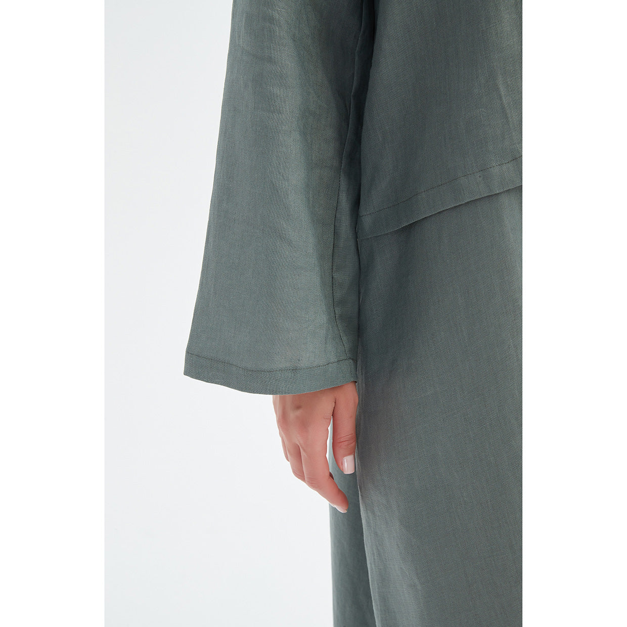 Tie Front Top Petrol