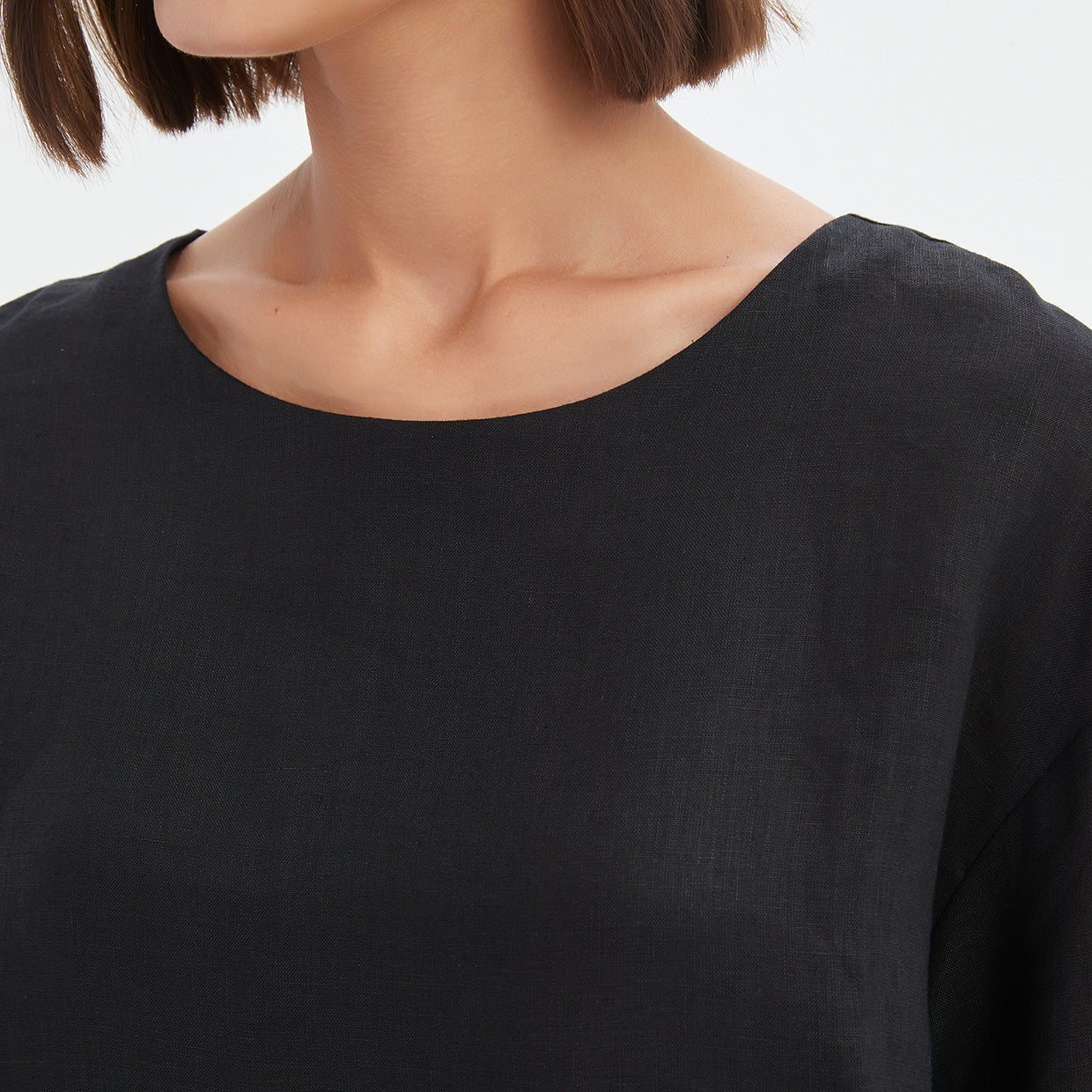 Pleat Hem Top Black