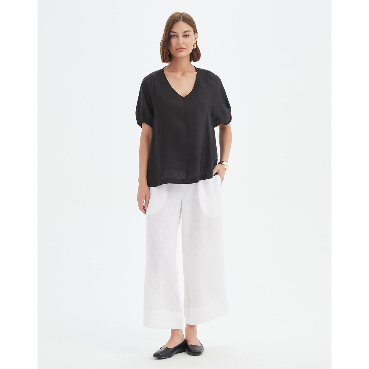 Bishop Sleeve Black Top