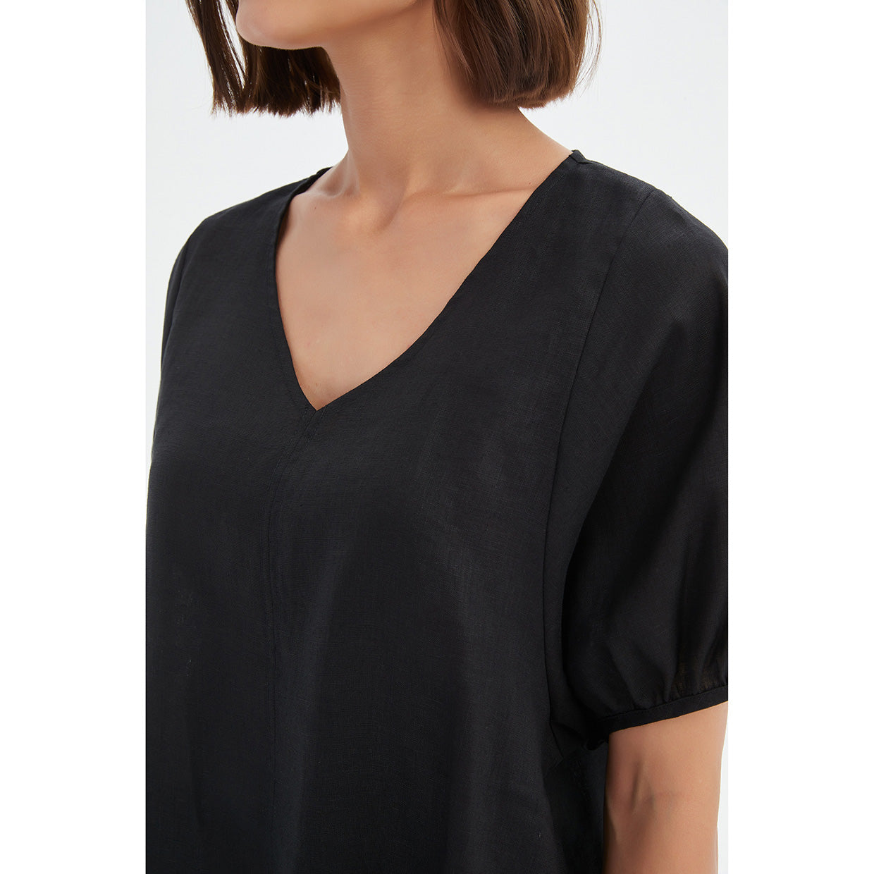 Bishop Sleeve Black Top