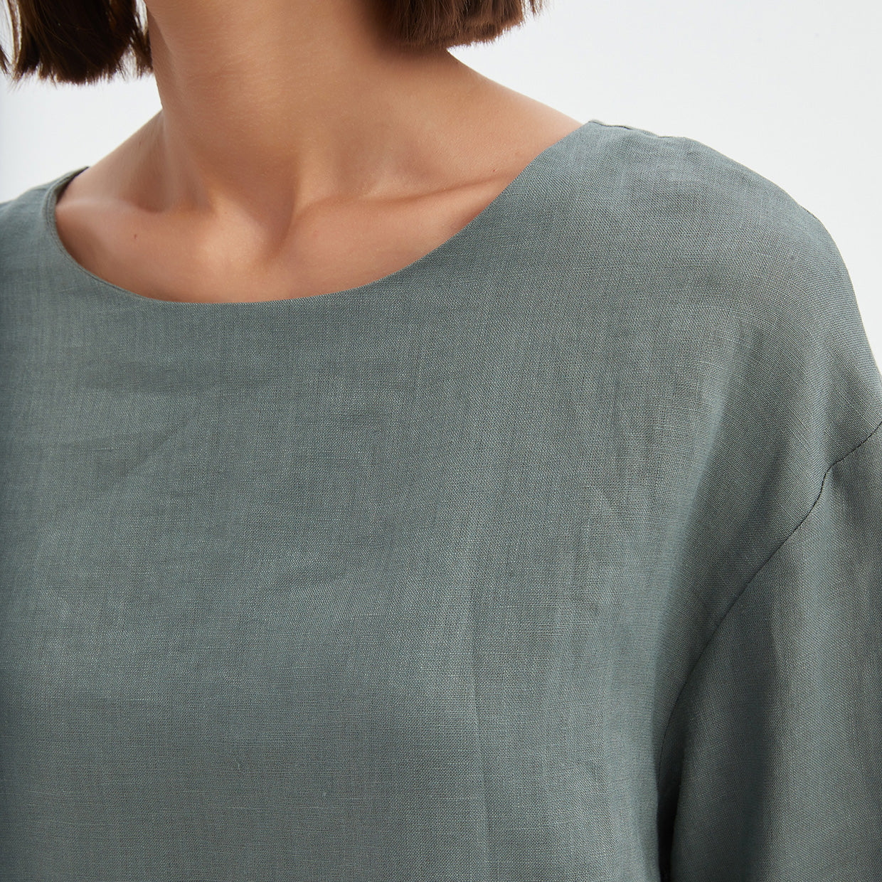 Pleat Hem Top Petrol